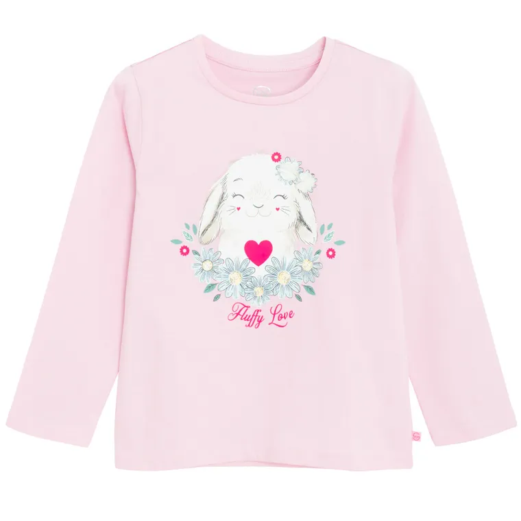 Cool Club, Bluzka dziewczęca z długim rękawem, różowa