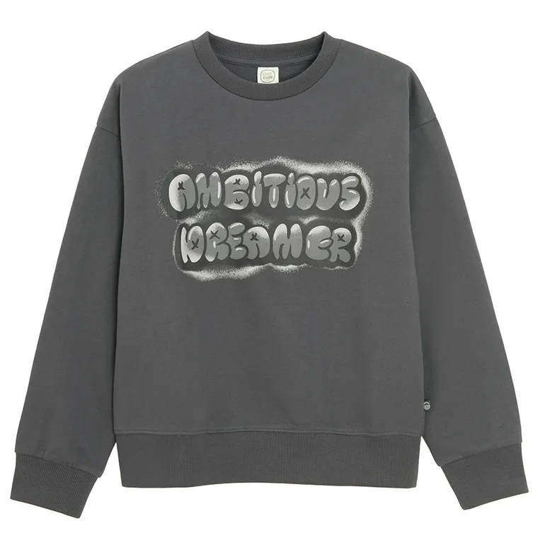 Cool Club, Bluzka dziewczęca z długim rękawem, szara