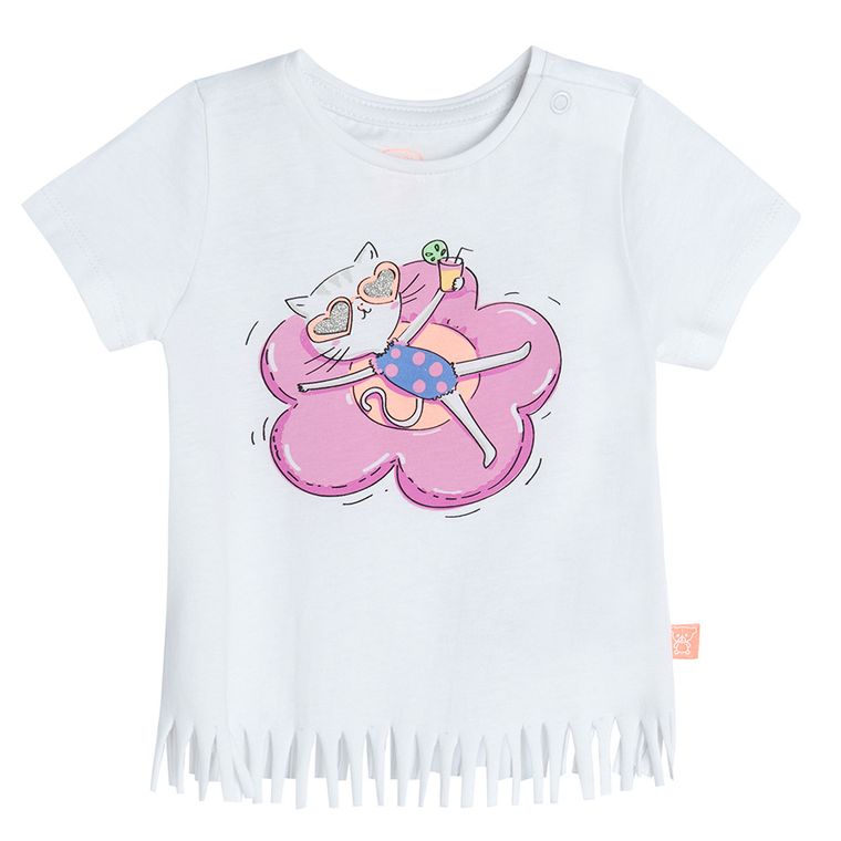 Cool Club, Bluzka dziewczęca z krótkim rękawem, biała