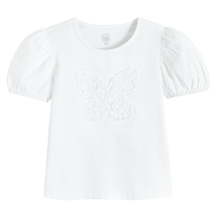 Cool Club, Bluzka dziewczęca z krótkim rękawem, biała