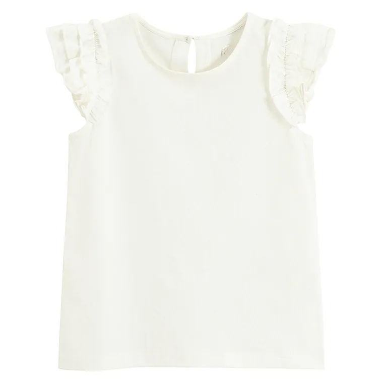 Cool Club, Bluzka dziewczęca z krótkim rękawem, biała