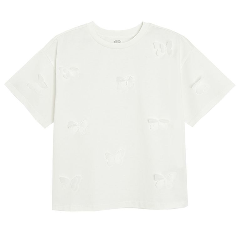 Cool Club, Bluzka dziewczęca z krótkim rękawem, biała