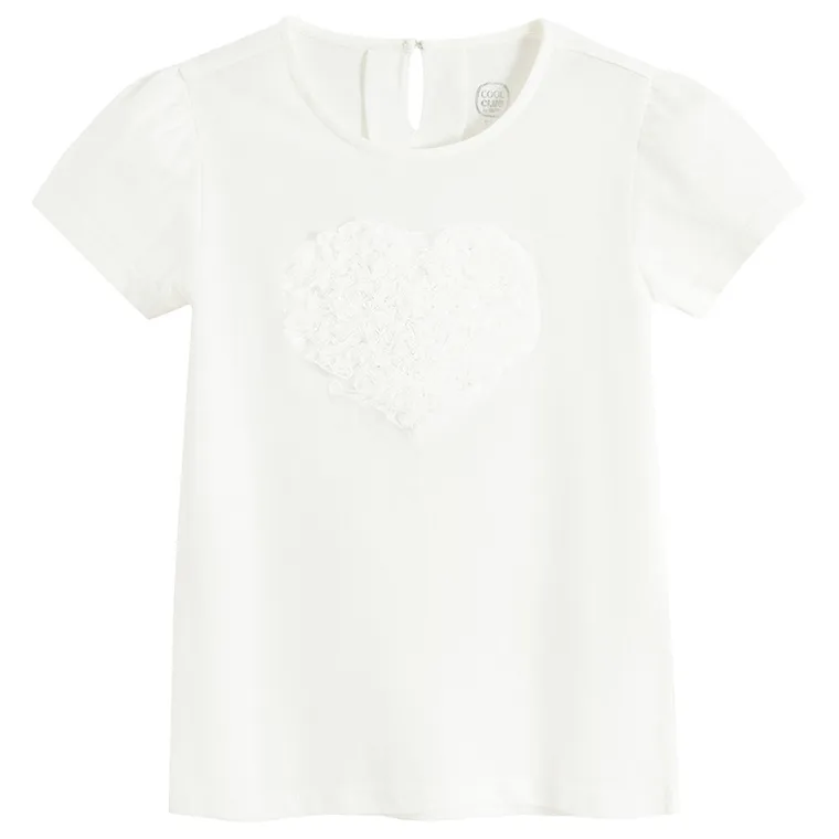 Cool Club, Bluzka dziewczęca z krótkim rękawem, biała