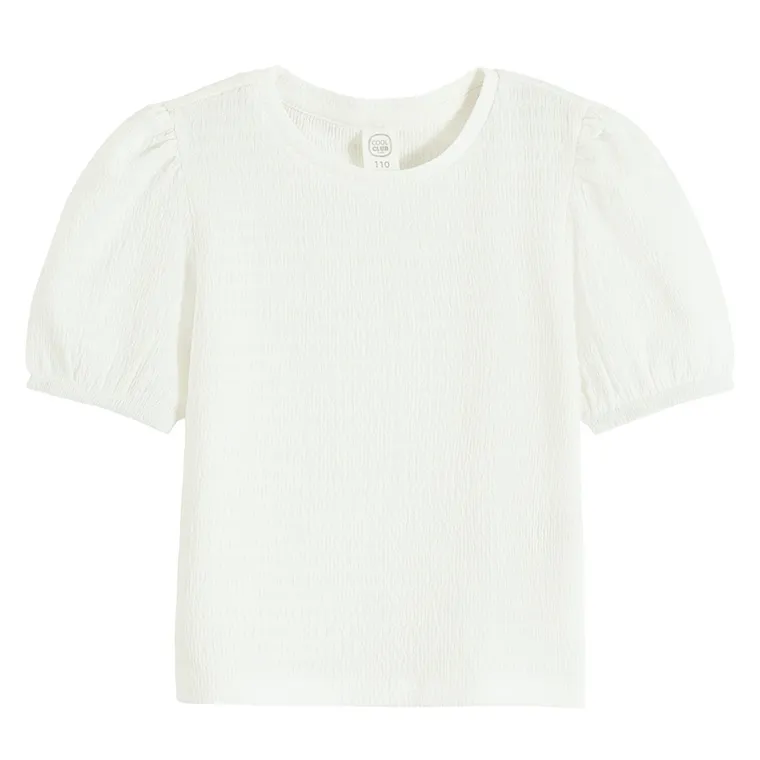 Cool Club, Bluzka dziewczęca z krótkim rękawem, biała