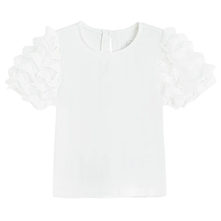 Cool Club, Bluzka dziewczęca z krótkim rękawem, biała
