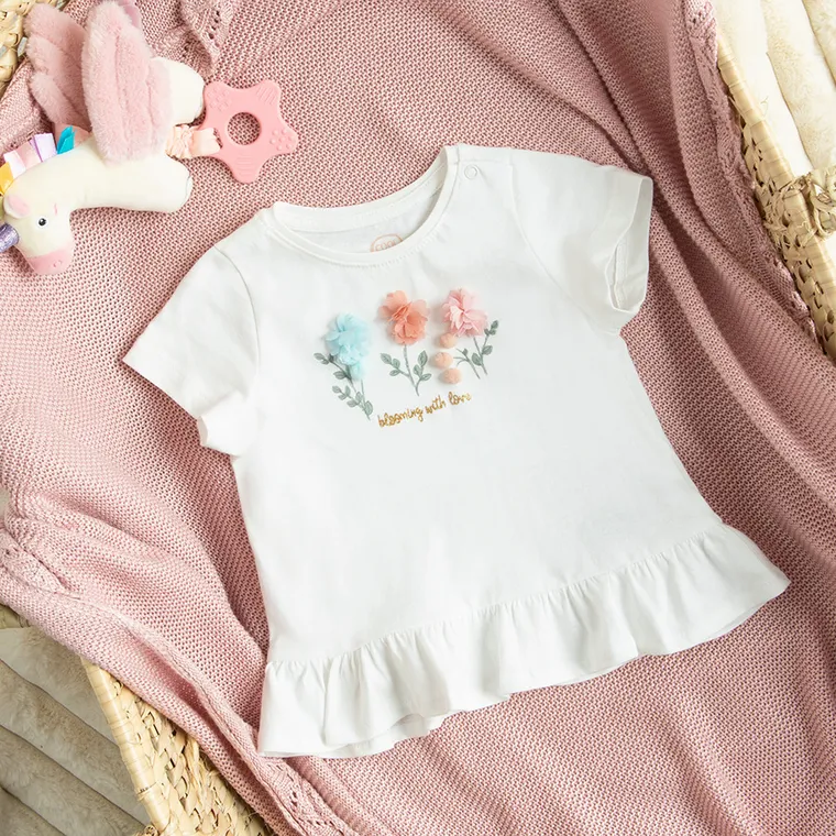 Cool Club, Bluzka dziewczęca z krótkim rękawem, biała