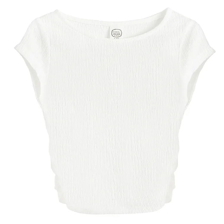 Cool Club, Bluzka dziewczęca z krótkim rękawem, biała