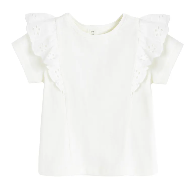 Cool Club, Bluzka dziewczęca z krótkim rękawem, biała