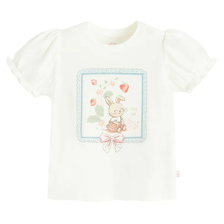 Cool Club, Bluzka dziewczęca z krótkim rękawem, biała