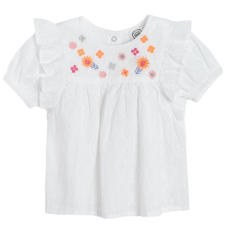 Cool Club, Bluzka dziewczęca z krótkim rękawem, ecru