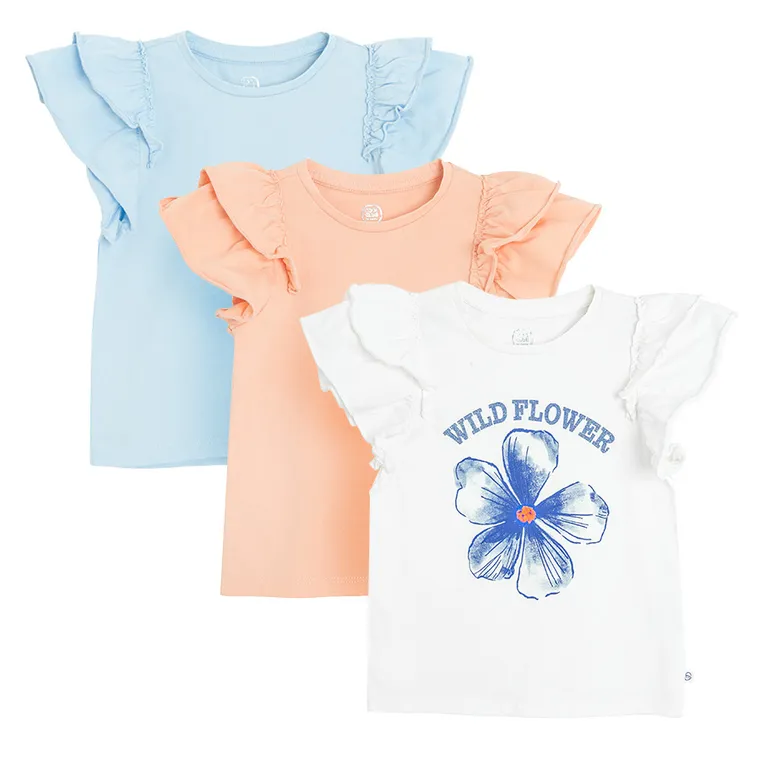 Cool Club, Bluzka dziewczęca z krótkim rękawem, mix, zestaw, 3 szt.