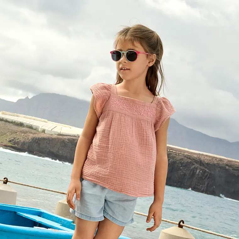 Cool Club, Bluzka dziewczęca z krótkim rękawem, różowa