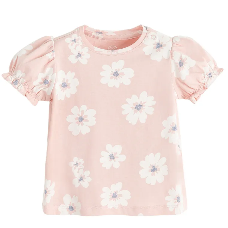 Cool Club, Bluzka dziewczęca z krótkim rękawem, różowa