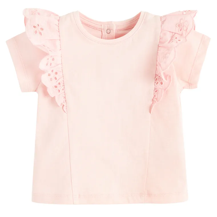 Cool Club, Bluzka dziewczęca z krótkim rękawem, różowa