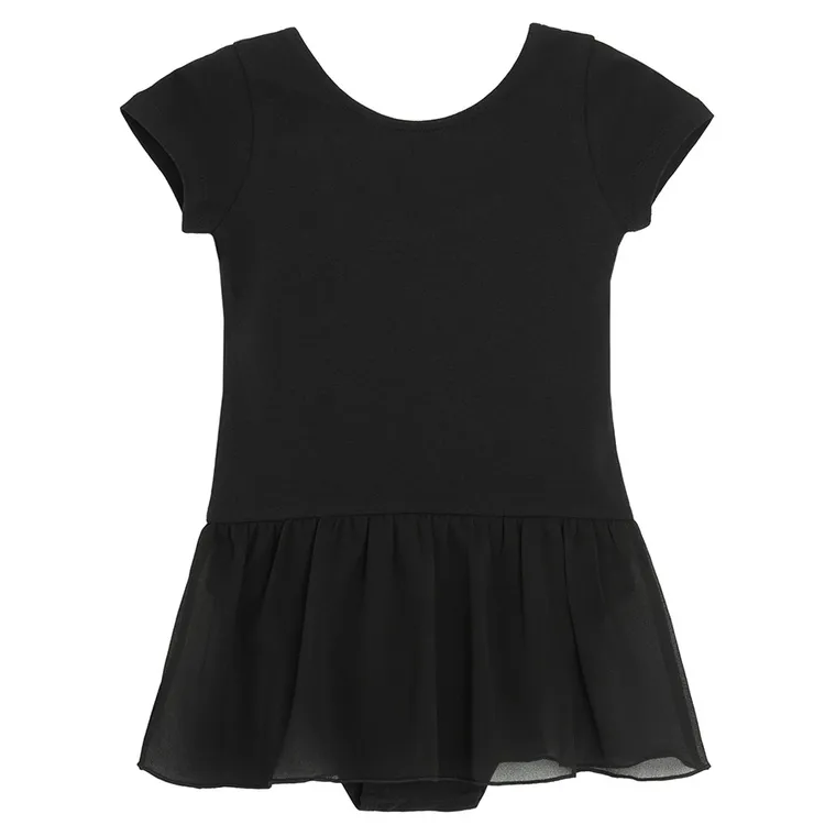 Cool Club, Body baletowe dziewczęce z krótkim rękawem, czarne