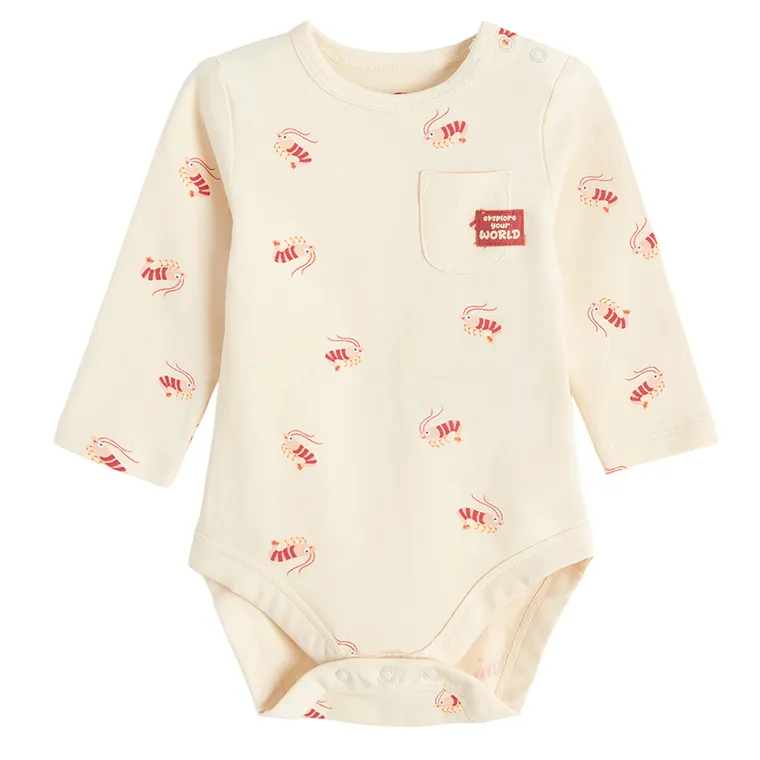 Cool Club, Body chłopięce z długim rękawem, beżowe