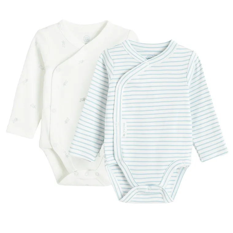 Cool Club, Body chłopięce z długim rękawem, białe, zestaw, 2 szt.