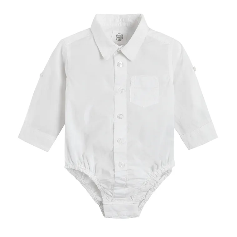 Cool Club, Body chłopięce z długim rękawem, koszulowe, białe