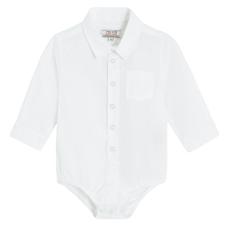 Cool Club, Body chłopięce z długim rękawem, koszulowe, białe