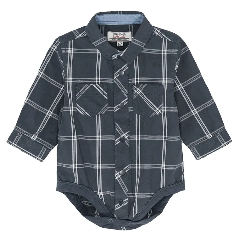 Cool Club, Body chłopięce z długim rękawem, koszulowe, granatowe