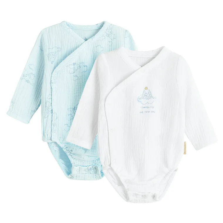 Cool Club, Body chłopięce z długim rękawem, muślinowe, mix, Dumbo, zestaw, 2 szt.