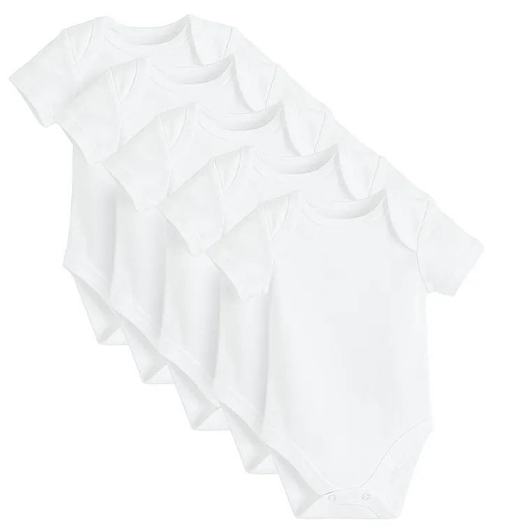 Cool Club, Body chłopięce z krótkim rękawem, białe, zestaw, 5 szt.