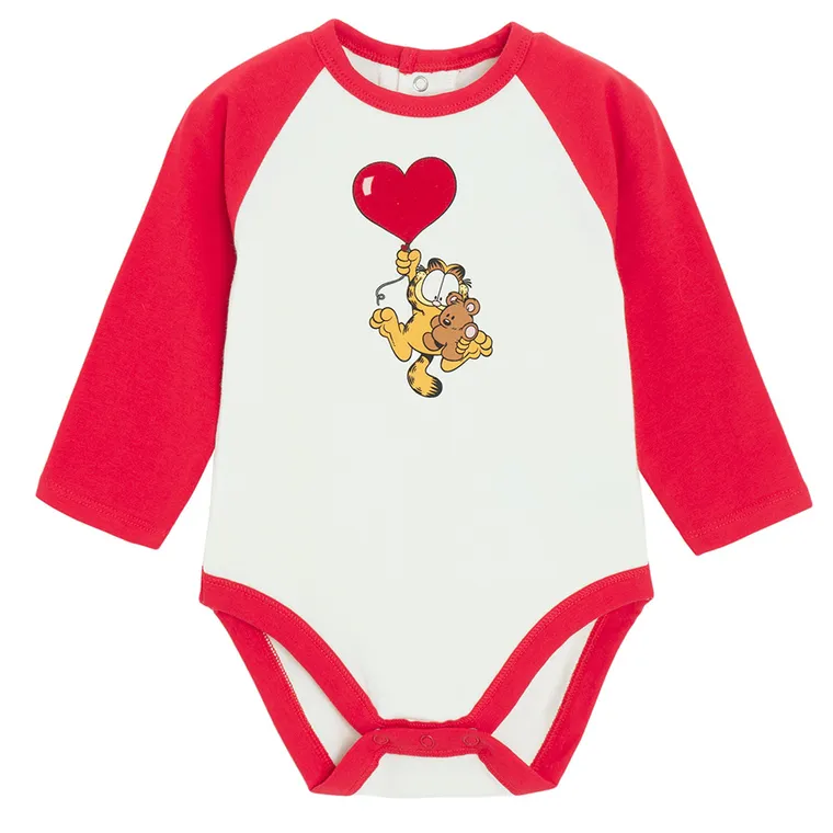 Cool Club, Body dziecięce z długim rękawem, białe, Garfield