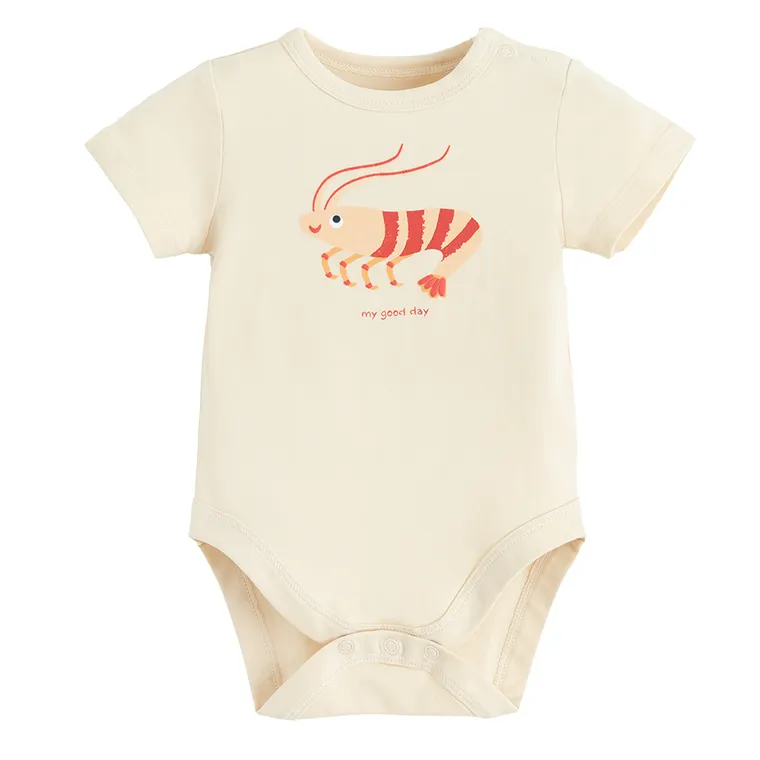 Cool Club, Body dziecięce z krótkim rękawem, beżowe