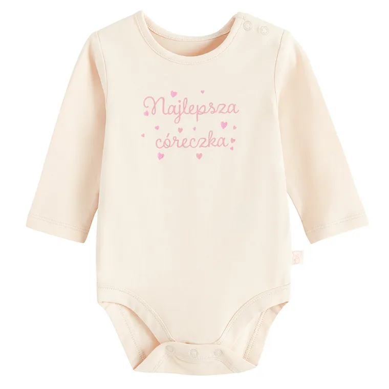 Cool Club, Body dziewczęce z długim rękawem, beżowe