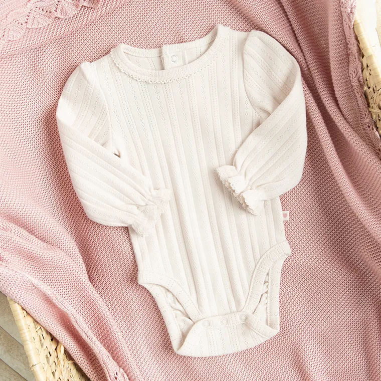 Cool Club, Body dziewczęce z długim rękawem, beżowe