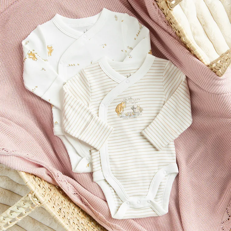 Cool Club, Body dziewczęce z długim rękawem, białe, Kubuś Puchatek, zestaw, 2 szt.