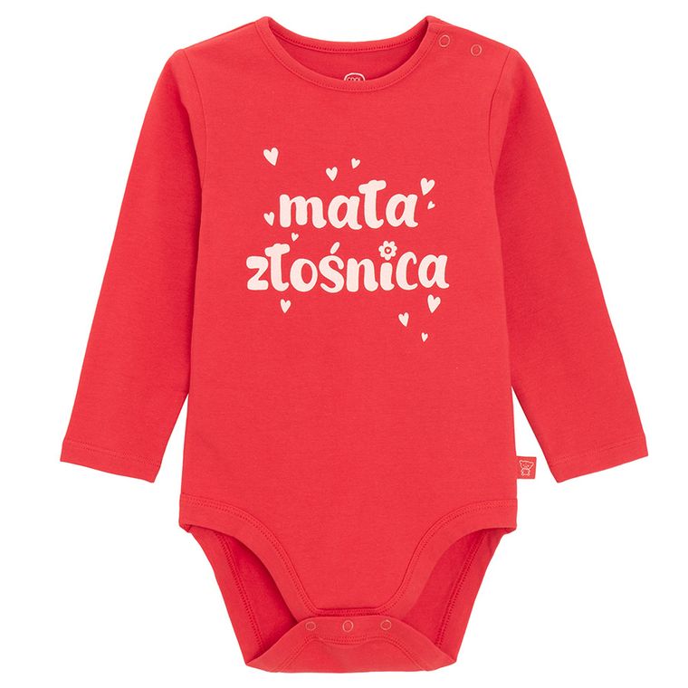 Cool Club, Body dziewczęce z długim rękawem, czerwone