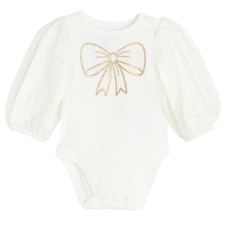 Cool Club, Body dziewczęce z długim rękawem, ecru