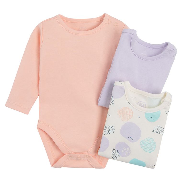 Cool Club, Body dziewczęce z długim rękawem, mix, zestaw, 3 szt.