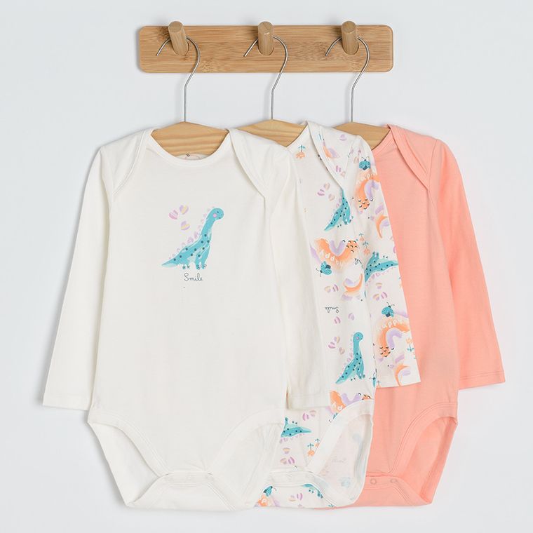 Cool Club, Body dziewczęce z długim rękawem, mix, zestaw, 3 szt.