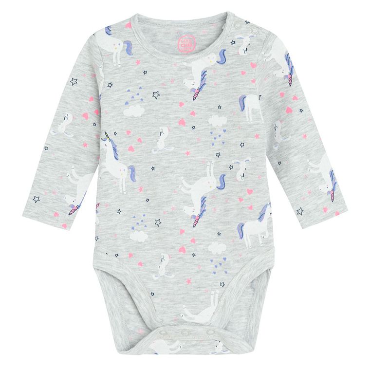 Cool Club, Body dziewczęce z długim rękawem, szare