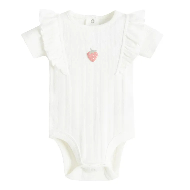 Cool Club, Body dziewczęce z krótkim rękawem, ażurowe, białe