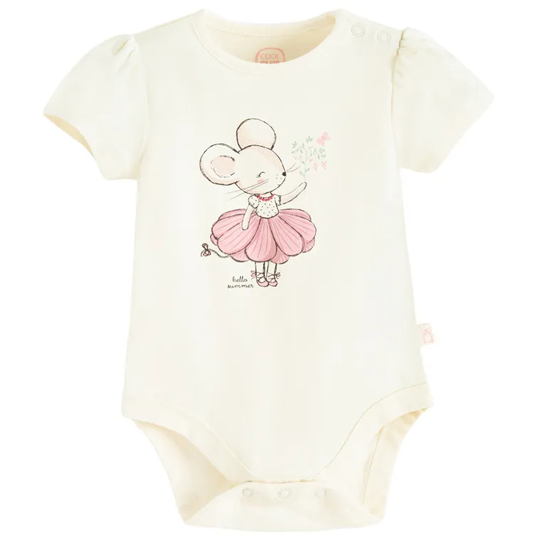 Cool Club, Body dziewczęce z krótkim rękawem, ecru