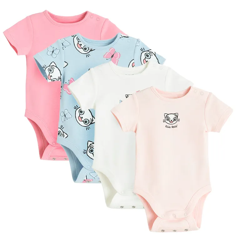 Cool Club, Body dziewczęce z krótkim rękawem, mix, Kicia Kocia, zestaw, 4 szt.