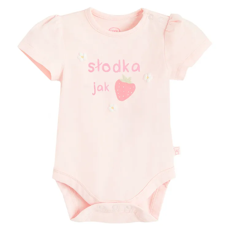 Cool Club, Body dziewczęce z krótkim rękawem, różowe