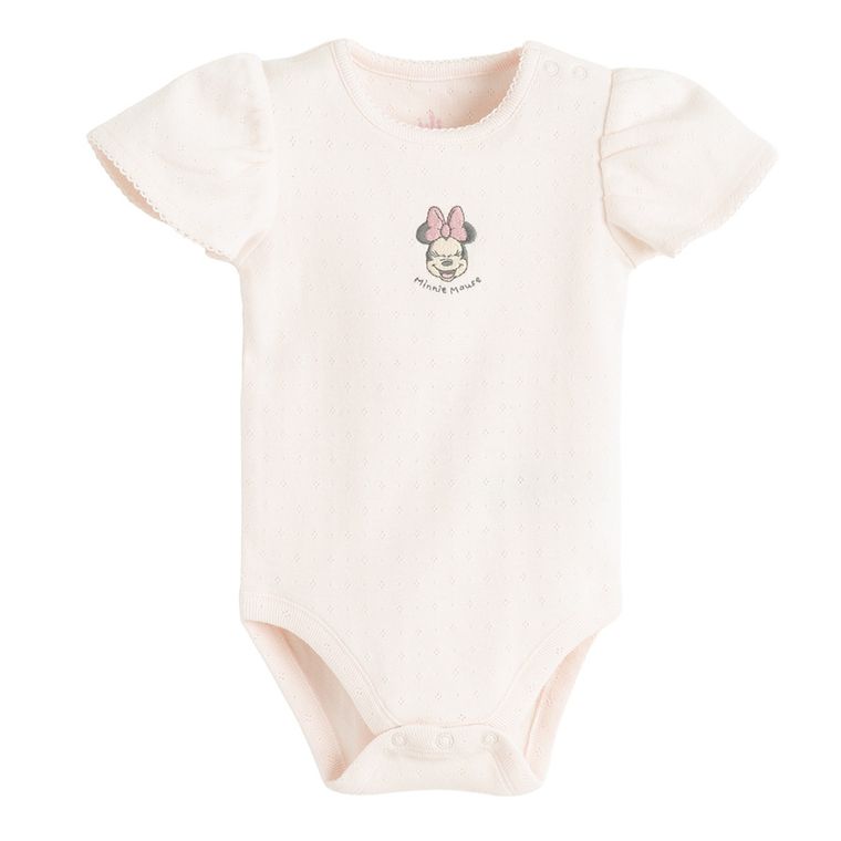 Cool Club, Body dziewczęce z krótkim rękawem, różowe, Myszka Minnie