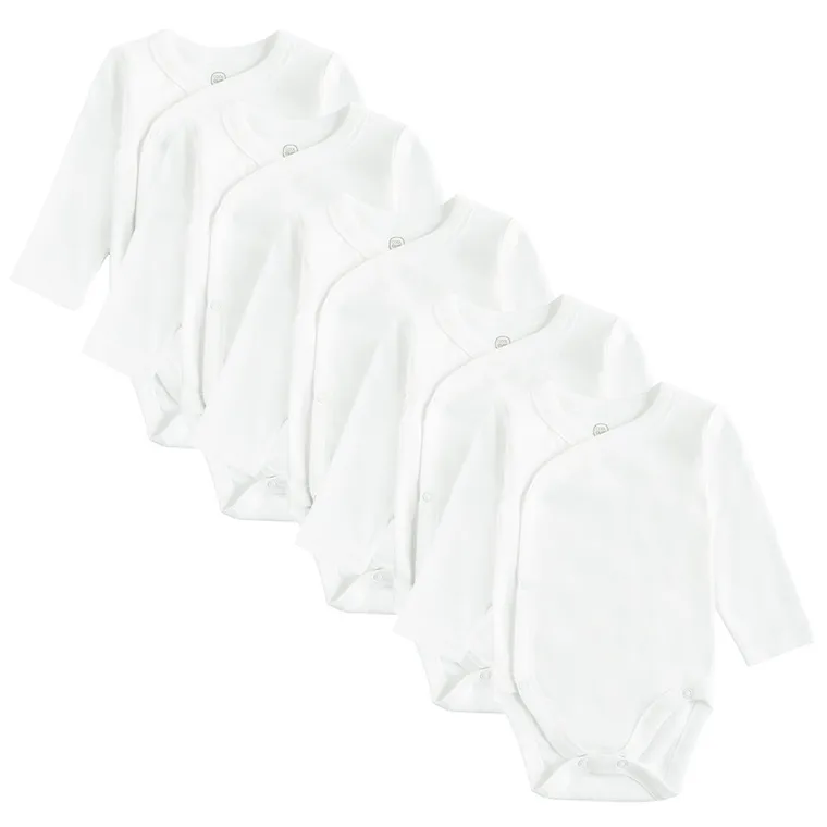 Cool Club, Body niemowlęce z długim rękawem, białe, zestaw, 5 szt.