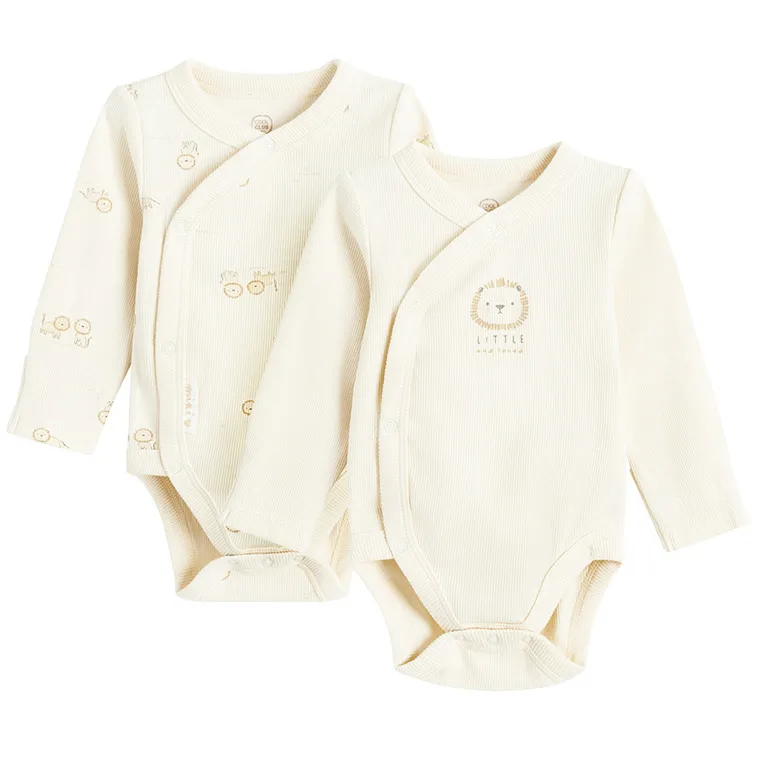 Cool Club, Body niemowlęce z długim rękawem, prążkowane, mix, zestaw, 2 szt.