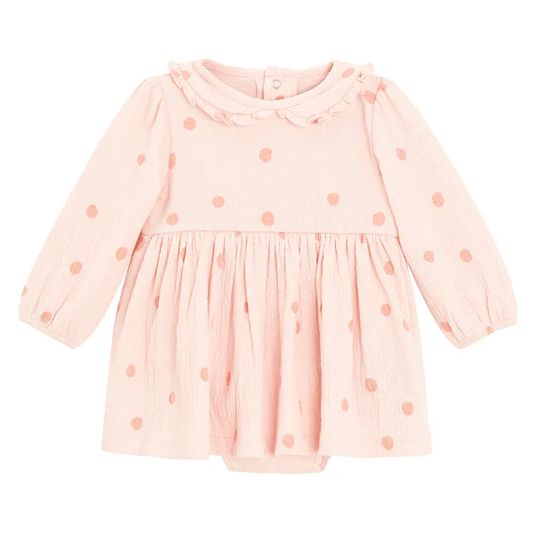 Cool Club, Body sukienka dziewczęce z długim rękawem, różowe