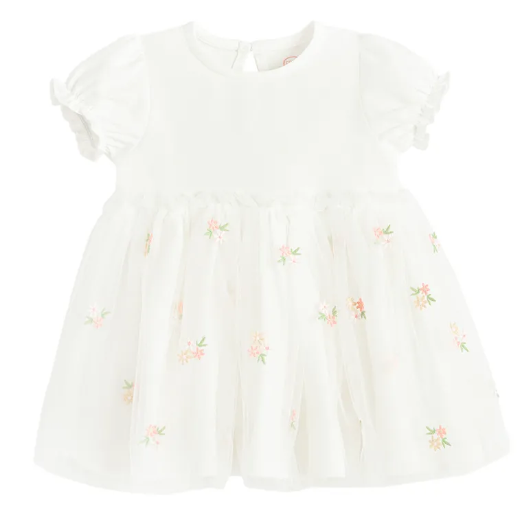 Cool Club, Body sukienka dziewczęce z krótkim rękawem, białe