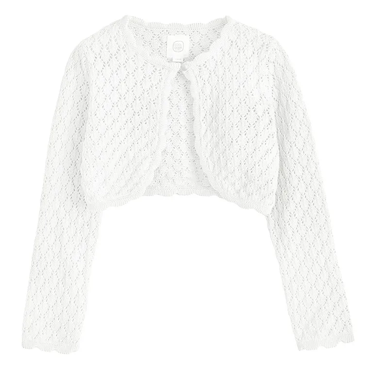 Cool Club, Bolerko dziewczęce, ażurowe, białe