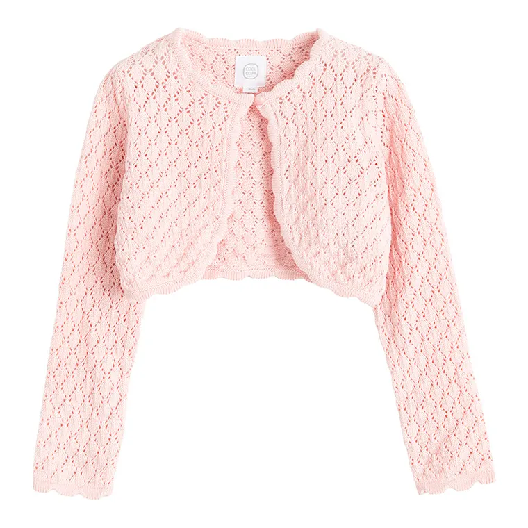 Cool Club, Bolerko dziewczęce, ażurowe, różowe