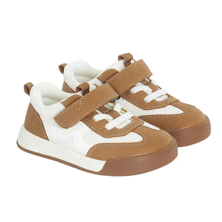 Cool Club, Buty sportowe chłopięce, ecru-brązowe, podeszwa Barefoot