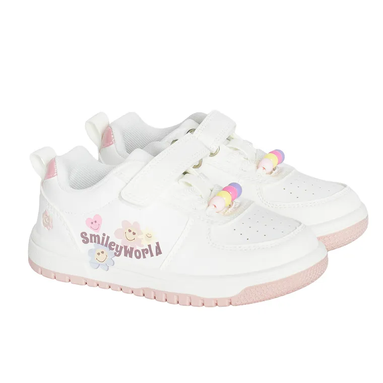 Cool Club, Buty sportowe dziewczęce, białe, SmileyWorld