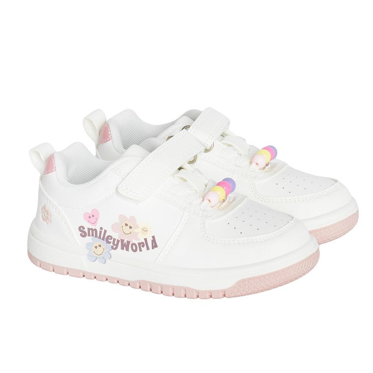 Cool Club, Buty sportowe dziewczęce, białe, SmileyWorld